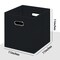 Black Foldable Storage Cubes Bins , Fabric Storage Box Cubes Organizer Baskets with Dual Handles for Home Organizer (Black)